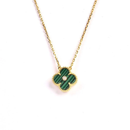 Van Cleef & Arpels CLOVER CLOVER PEDANT MALACHITE GOLD NECKLACE