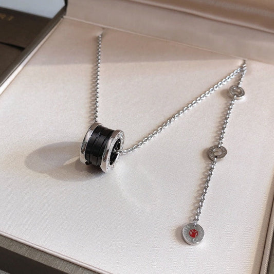 Bvlgari ZERO 1 BLACK CERAMIC SILVER NECKLACE