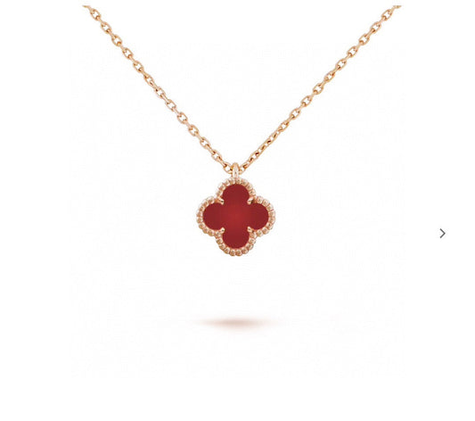 Van Cleef & Arpels CLOVER MINI PINK GOLD NECKLACE