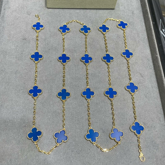 Van Cleef & Arpels CLOVER 20 MOTIF AGATE 86CM NECKLACE