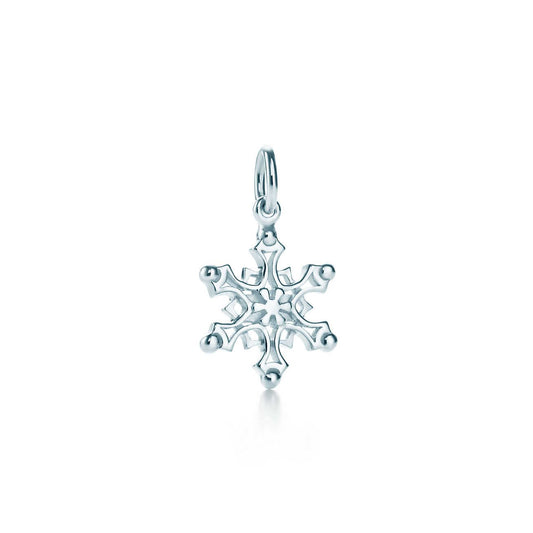 TIFFANY STERLING SILVER SNOWFLAKE PENDANT NECKLACE