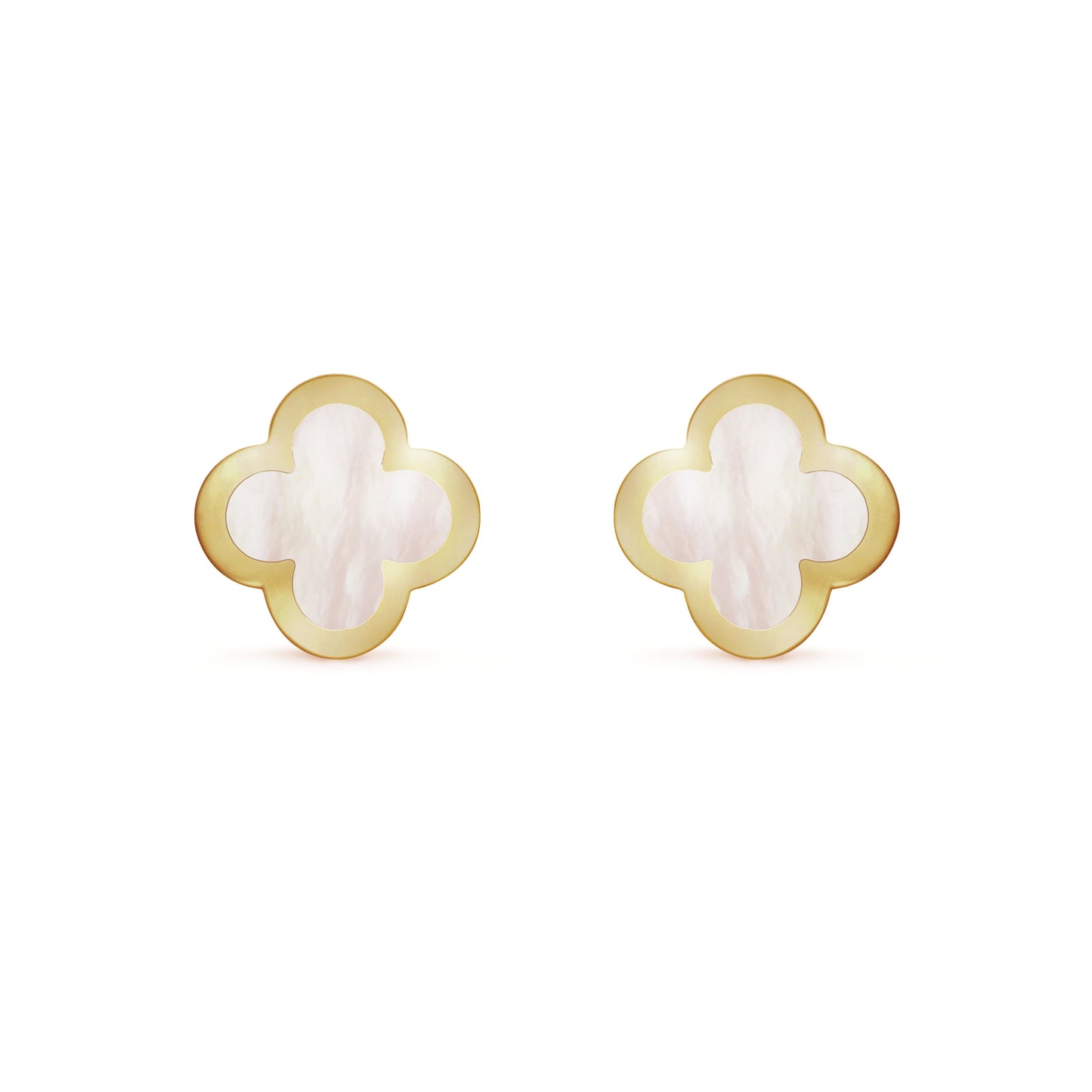 Van Cleef & Arpels PURE CLOVER MOP PINK GOLD EARRINGS