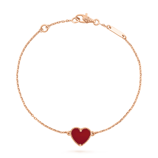 Van Cleef & Arpels HEART CARNELIAN PINK GOLD BRACELET