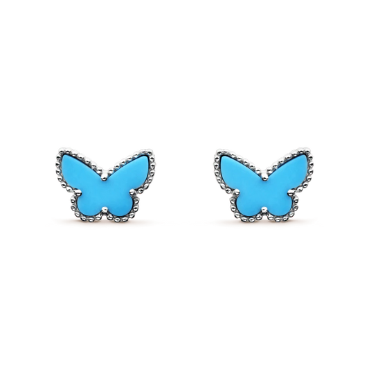 Van Cleef & Arpels BUTTERFLY TURQUOISE SILVER EARRINGS