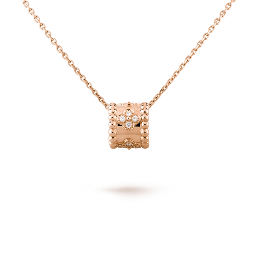 Van Cleef & Arpels PERLEE PEDANT PINK GOLD NECKLACE