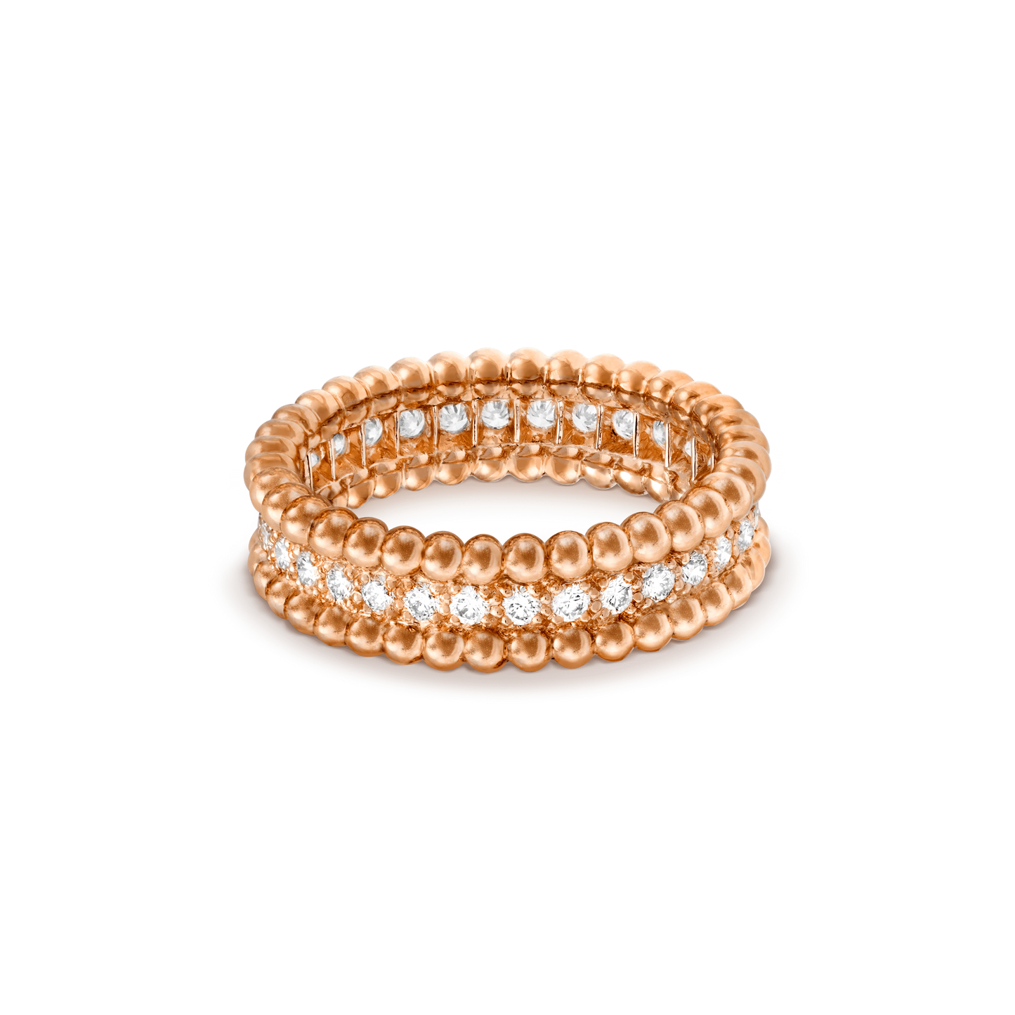 Van Cleef & Arpels PERLEE DIAMOND PINK GOLD RING