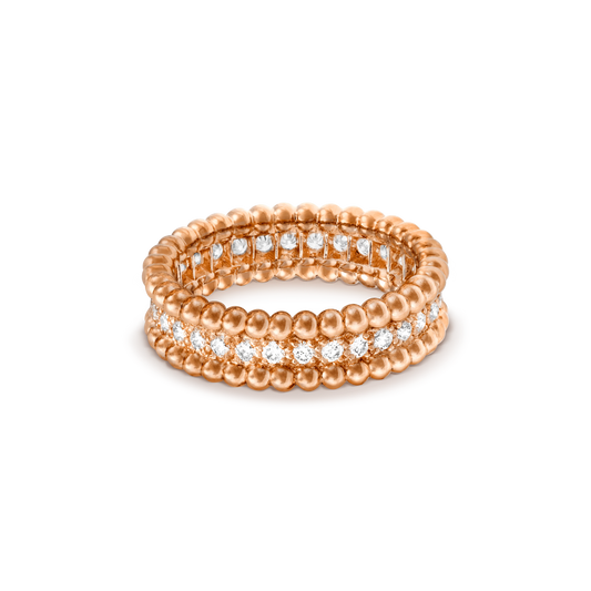 Van Cleef & Arpels PERLEE DIAMOND PINK GOLD RING