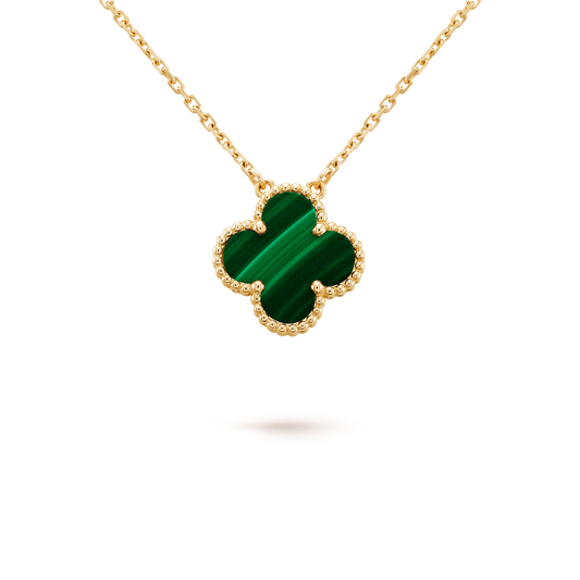 Van Cleef & Arpels CLOVER MALACHITE NECKLACE