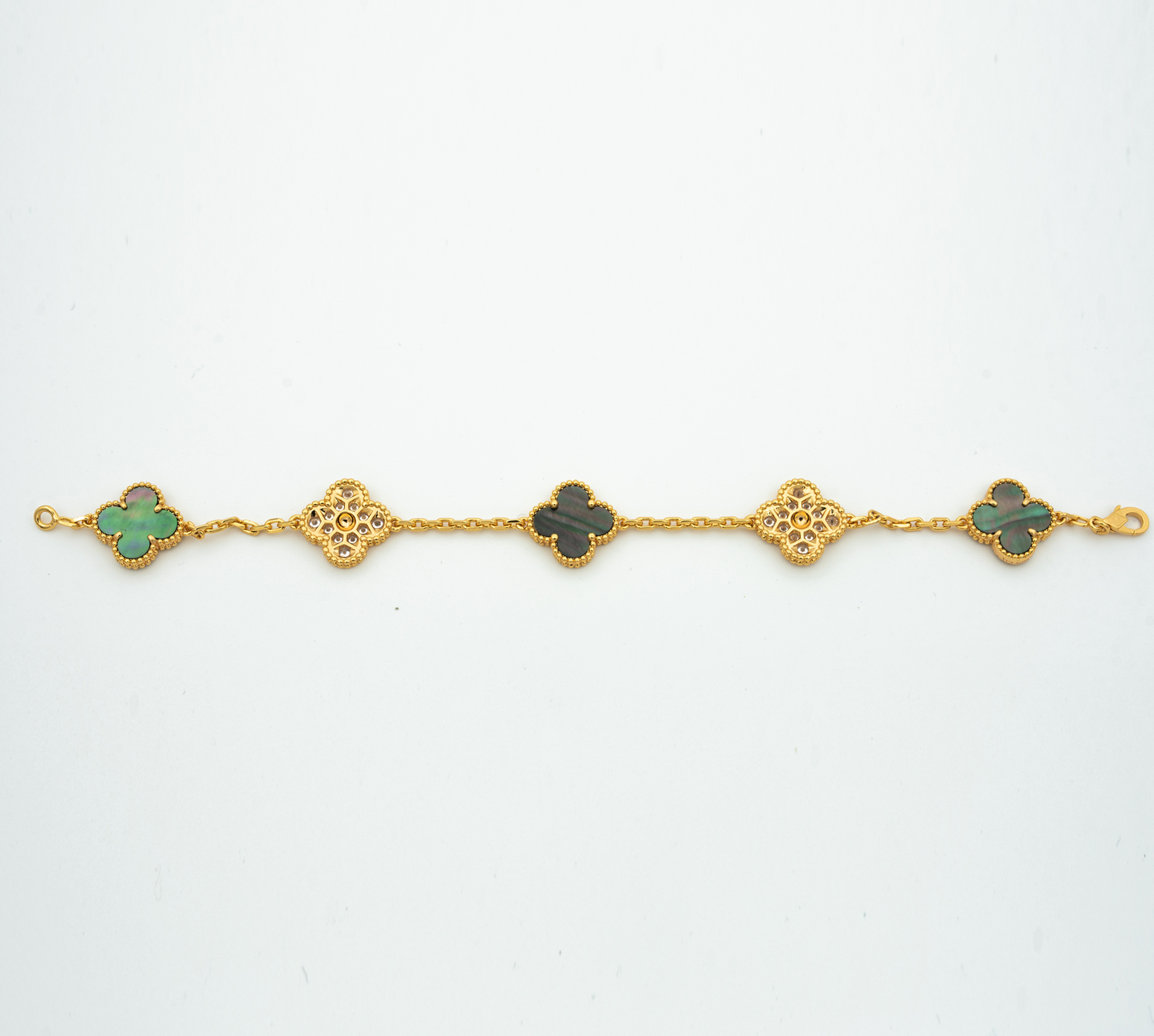Van Cleef & Arpels CLOVER BRACELET 5 MOTIF MOP AND DIAMOND