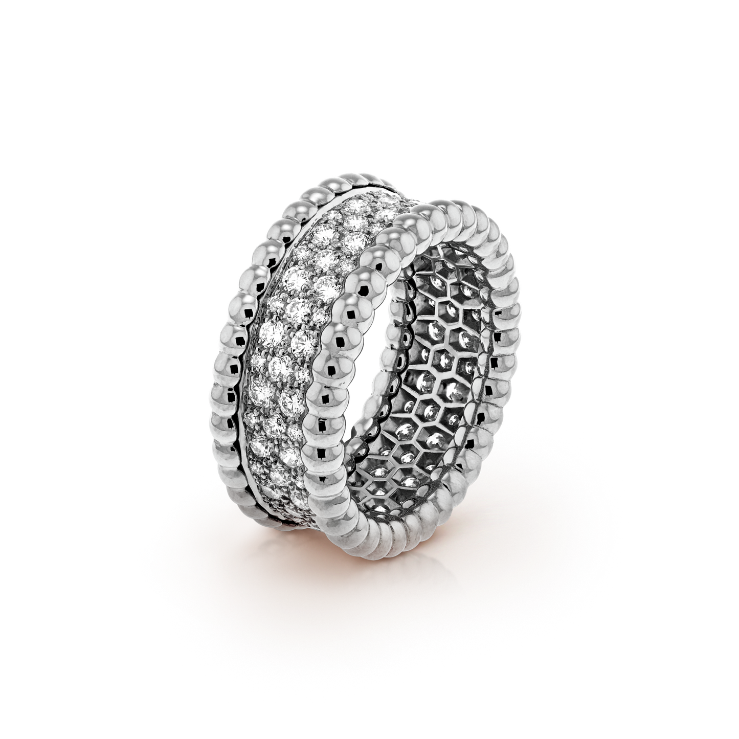 Van Cleef & Arpels PERLEE 3 ROWS DIAMONDS RING