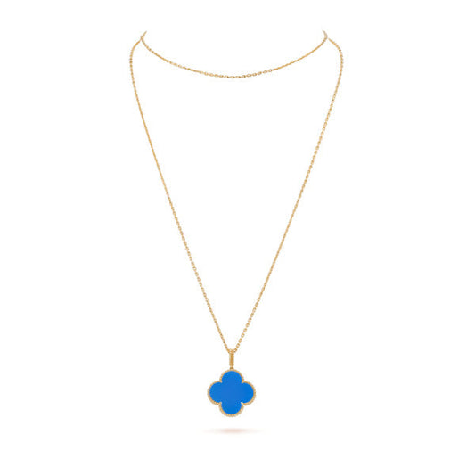Van Cleef & Arpels CLOVER GOLD TURQUOISE NECKLACE