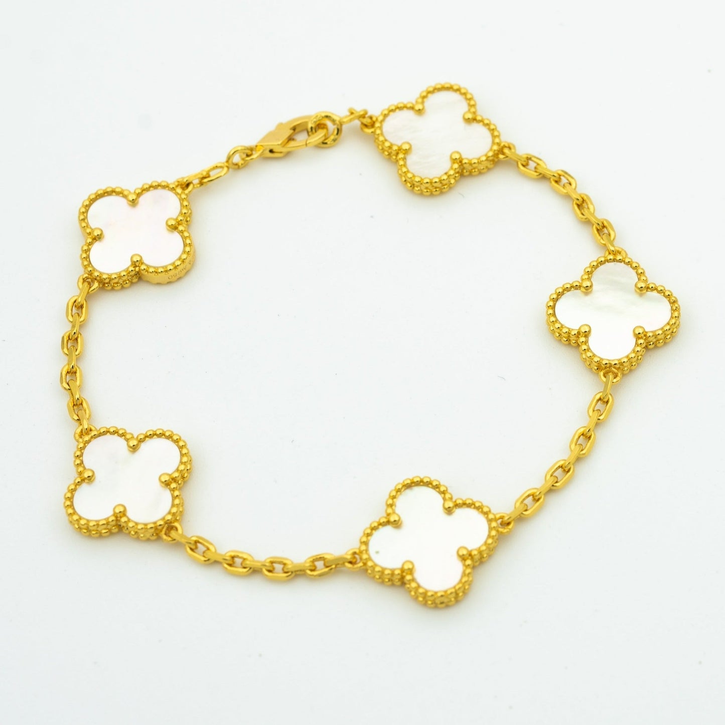 Van Cleef & Arpels CLOVER BRACELET 5 MOTIFS WHITE MOP