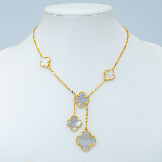 Van Cleef & Arpels CLOVER GOLD MOP NECKLACE 6 MOTIF