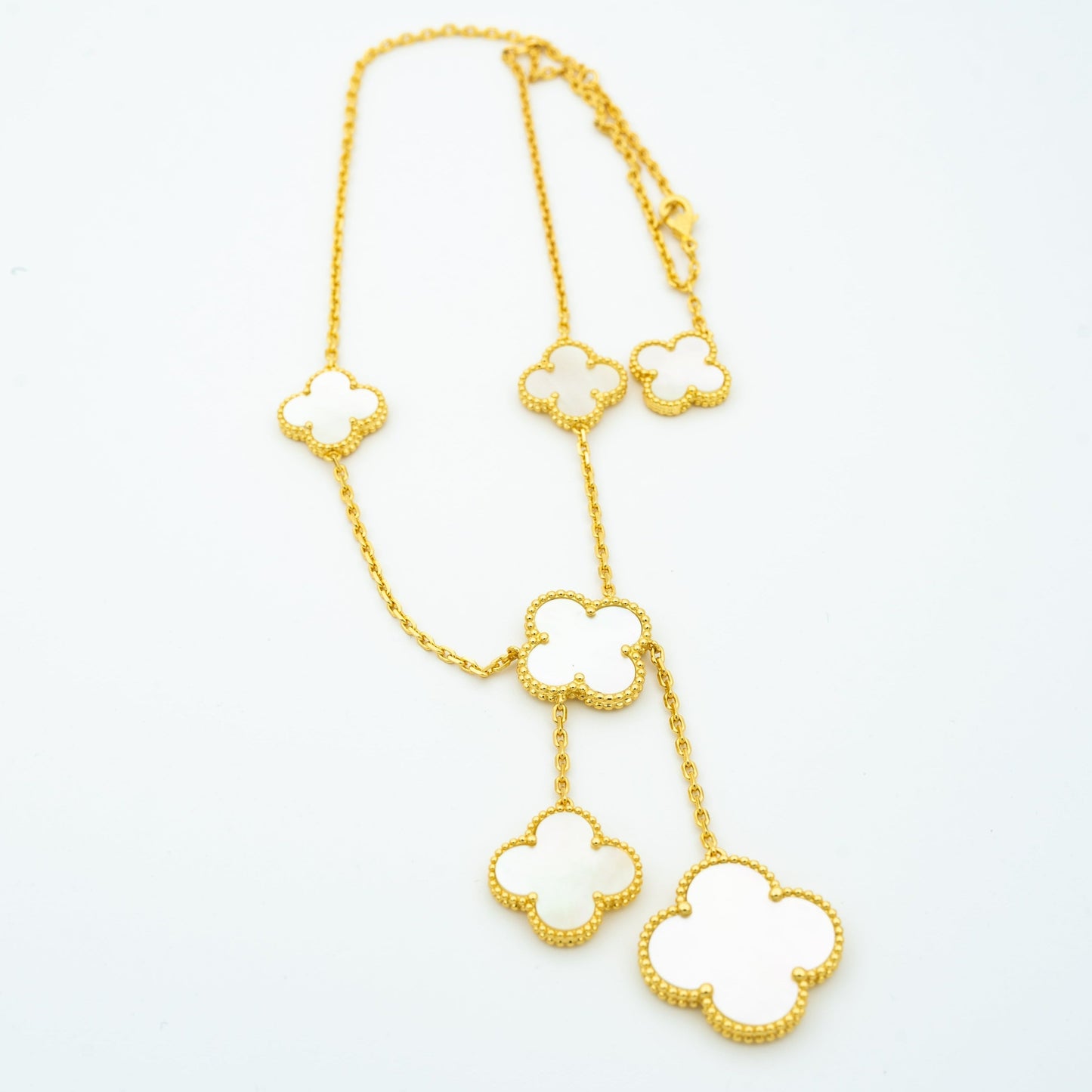 Van Cleef & Arpels CLOVER GOLD MOP NECKLACE 6 MOTIF