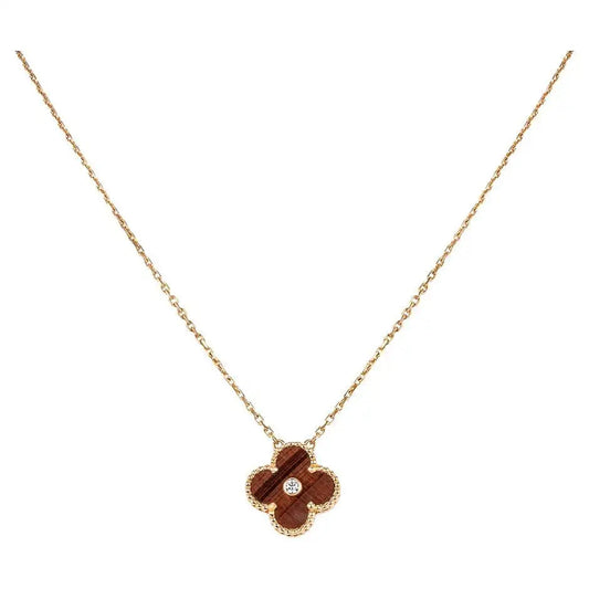Van Cleef & Arpels CLOVER GOLD CARNELIAN CLOVER NECKLACE