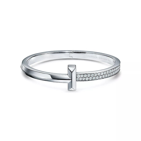 TIFFANY WIDE DIAMONDS HINGED BANGLE