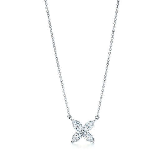 TIFFANY PLATINUM AND DIAMOND VICTORIA PENDANT NECKLACE