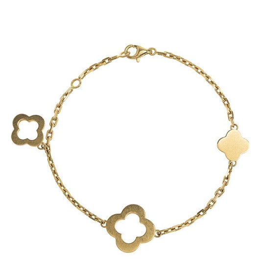 Van Cleef & Arpels PURE CLOVER GOLD BRACELET 3 MOTIFS
