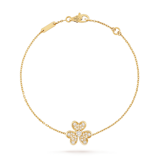 Van Cleef & Arpels FRIVOLE GOLD FLOWER DIAMOND BRACELET