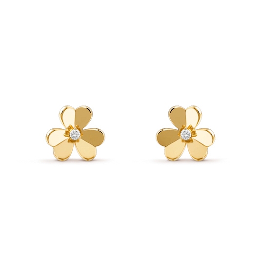 Van Cleef & Arpels FRIVOLE GOLD FLOWER EARRINGS