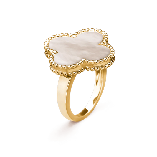 Van Cleef & Arpels CLOVER WHITE MOP RING
