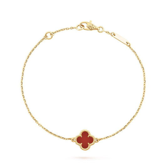 Van Cleef & Arpels CLOVER GOLD CARNELIAN BRACELET