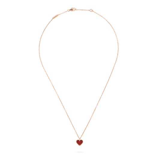 Van Cleef & Arpels SWEET CLOVER CARNELIAN HEART NECKLACE