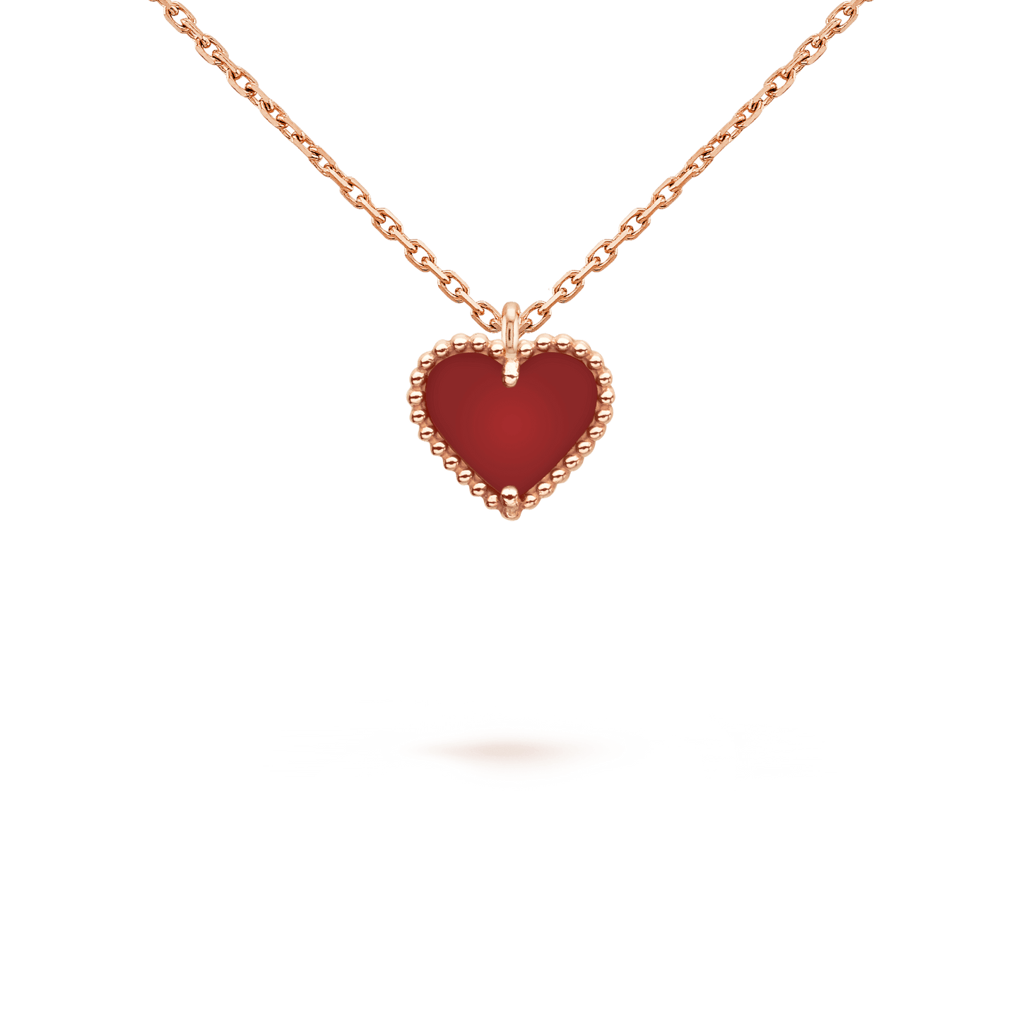 Van Cleef & Arpels SWEET CLOVER CARNELIAN HEART NECKLACE