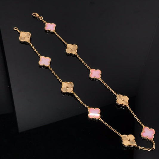 Van Cleef & Arpels VINTAGE PINK AND PINK GOLD NECKLACE 10 MOTIFS